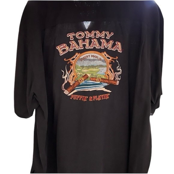 Tommy Bahama Other - Tommy Bahama Vintage 100% Silk Black Casual Button Down Shirt